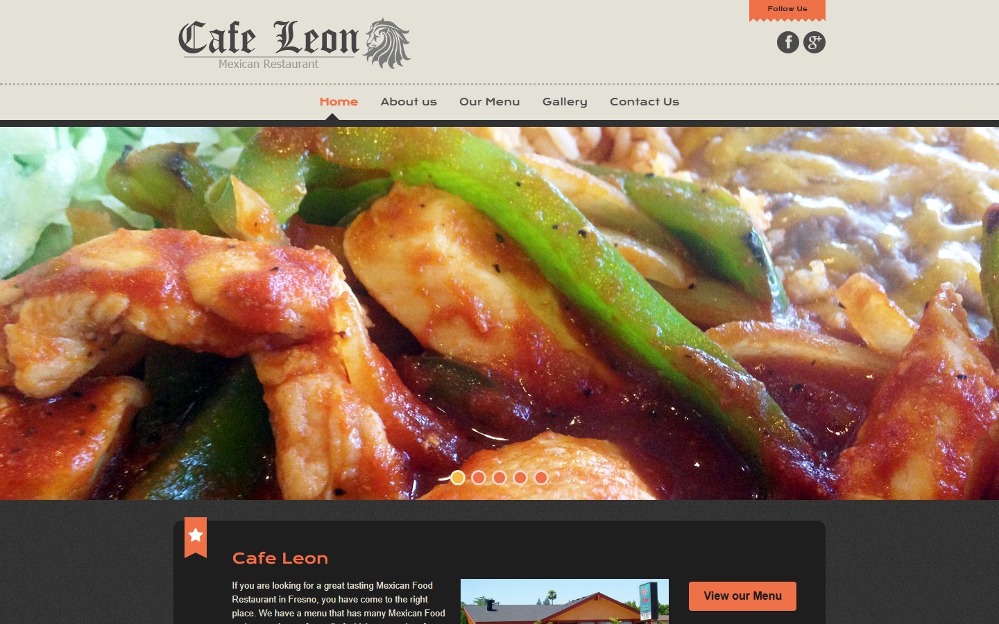 Cafe Leon current 2013 website view
